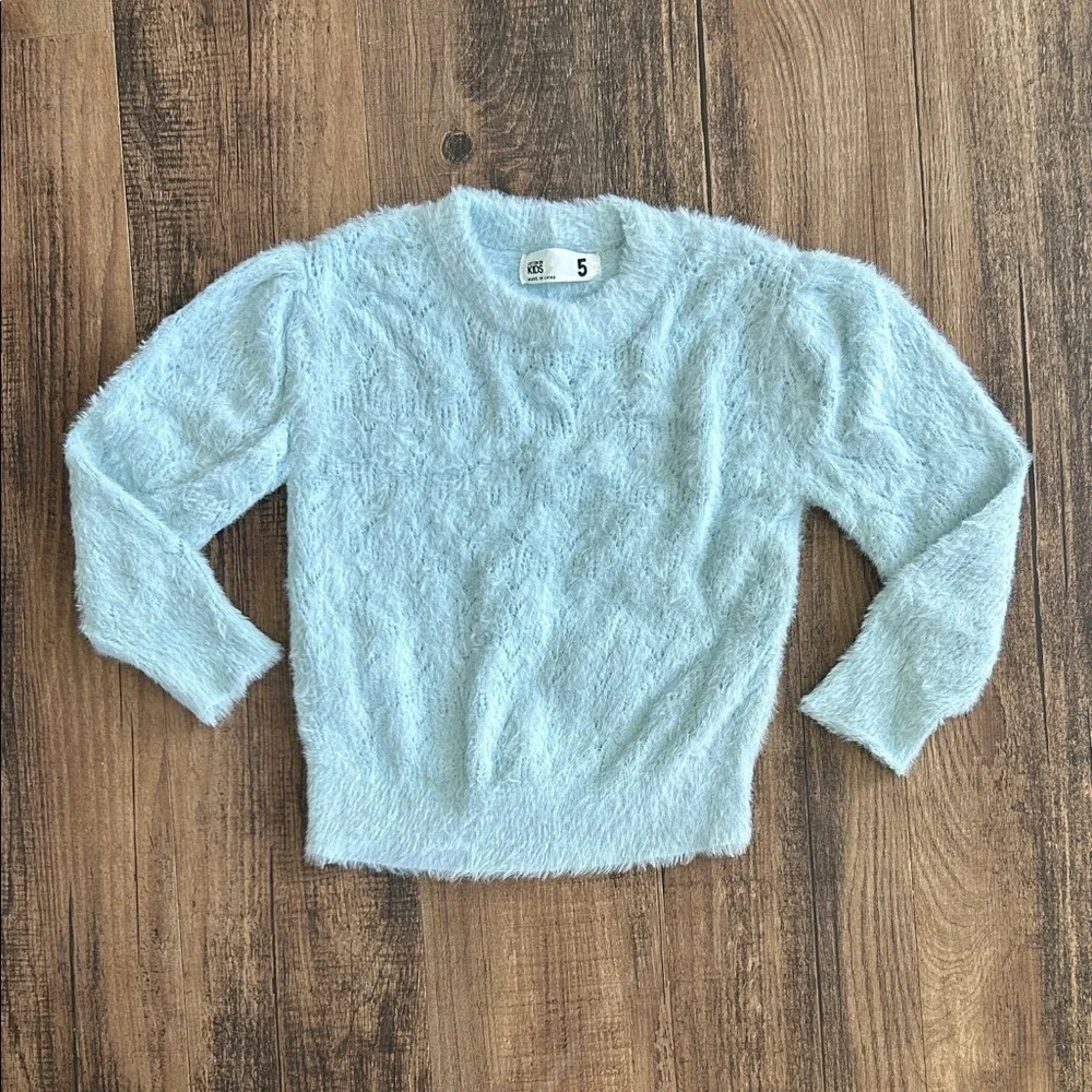 Cotton On Fuzzy Light Blue Kids Sweater